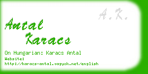 antal karacs business card